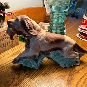 Ceramic setter spaniel bird dog figurine 12”